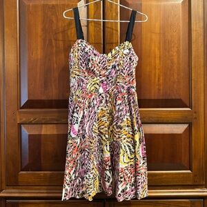 Allen B by Allen Schwartz Retro Animal‎ Print 100% Cotton Mini Dress Sz 5 / S